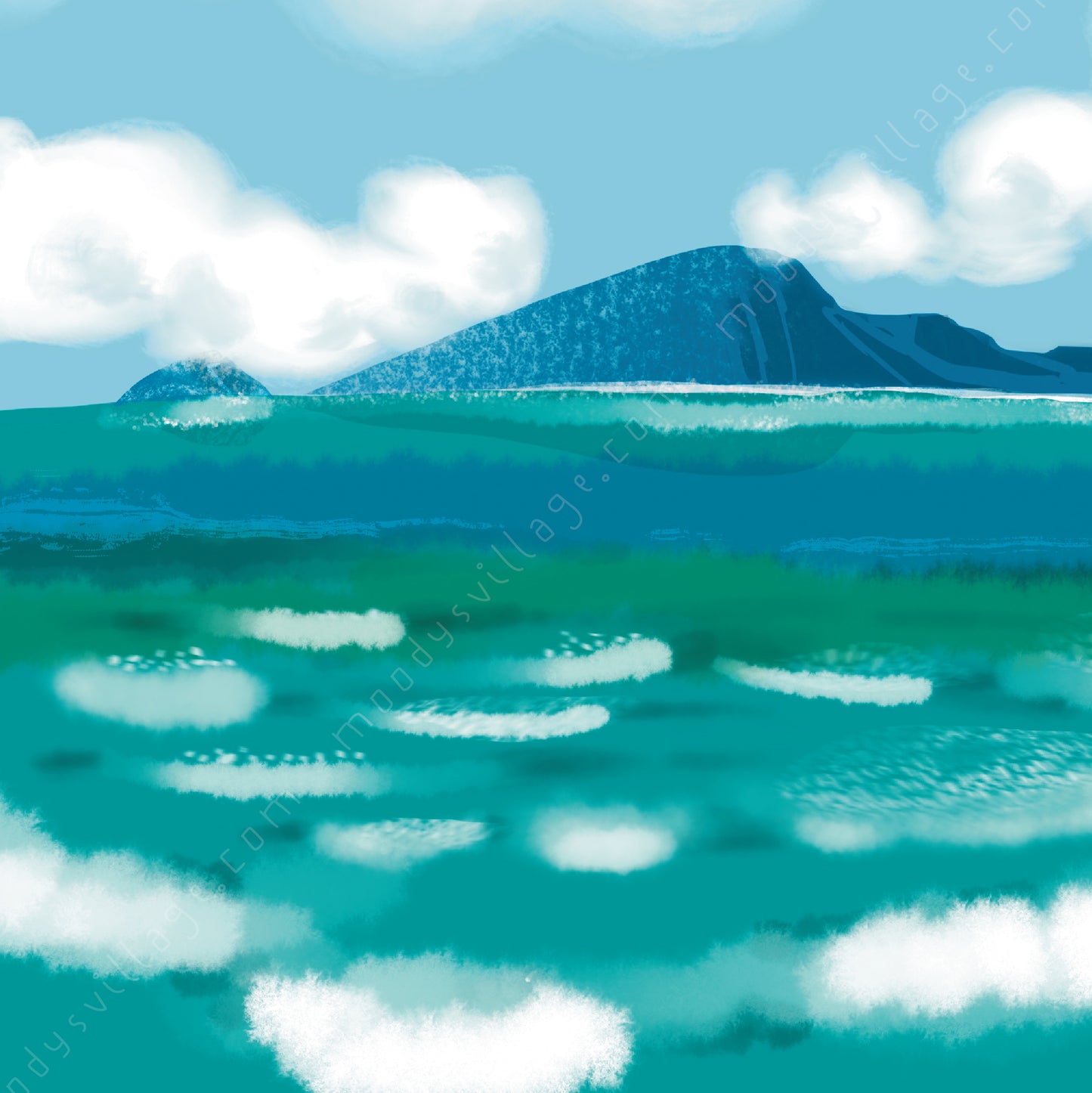 ทะเลในวันฟ้าใส (The Sea On A Bright Day) 8x10" Landscape